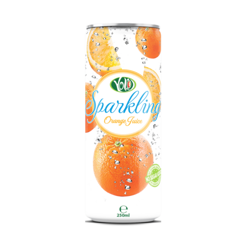 Sparkling water with orange juice flavor