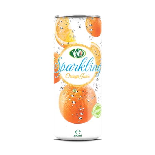 Sparkling water with orange juice flavor