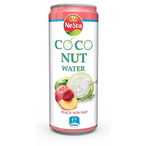 coconut water with peach juice