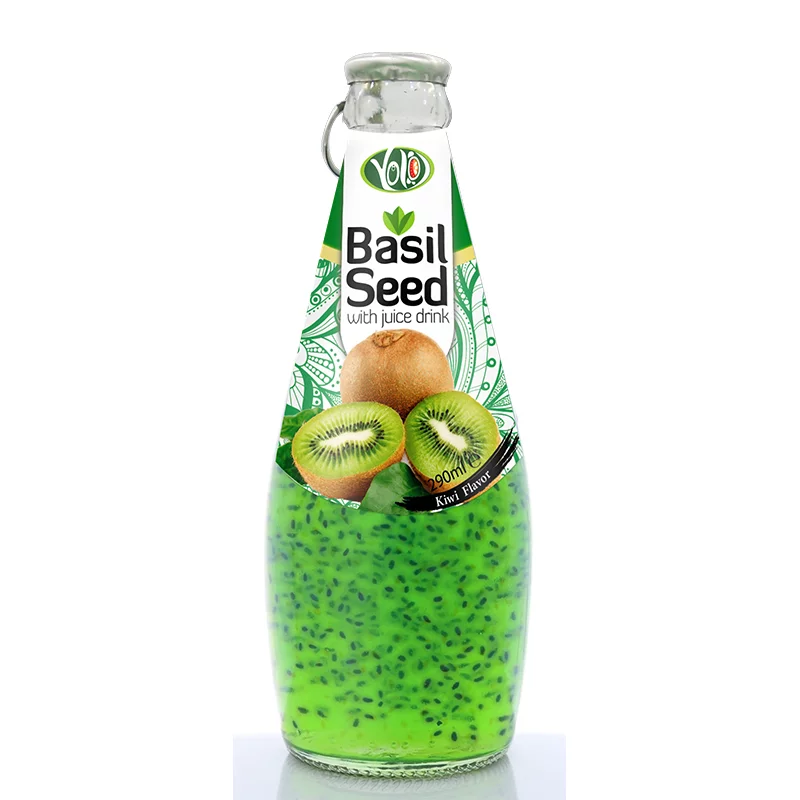 290ml glass bottle basil seed drink with kiwi flavor 290ml glass bottle basil seed drink with kiwi flavor