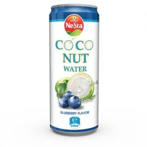 coconut water with blueberry juice