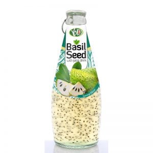290ml glass bottle basil seed drink with soursop