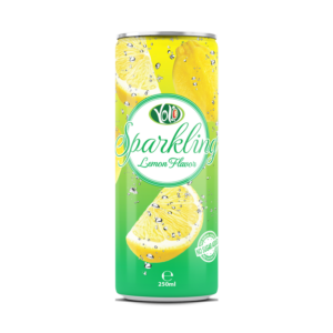Sparkling water with lemon flavor