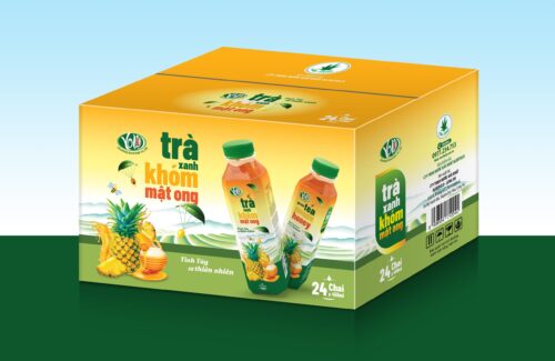 tra xanh khóm mật ong đóng chai 450ml